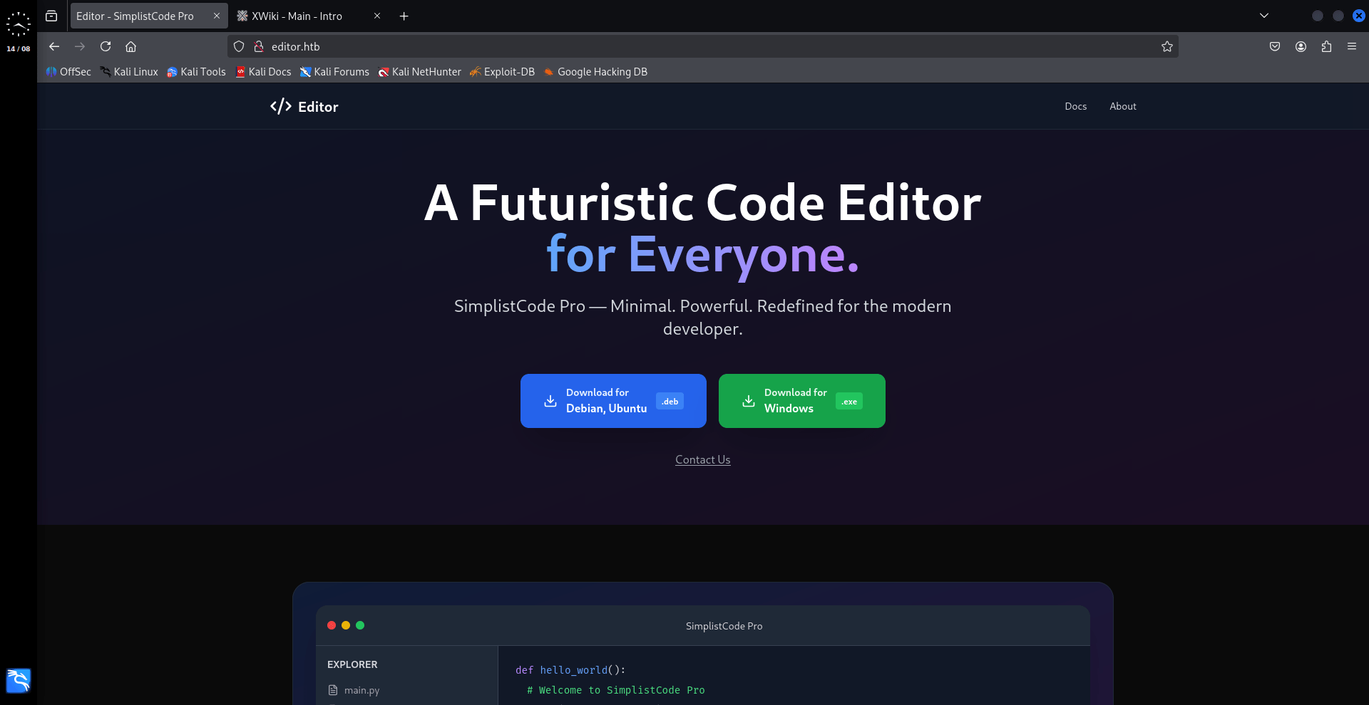 Port 80 - Web page